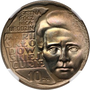 PRL, 10 złotych 1967, Maria Skłodowska Curie