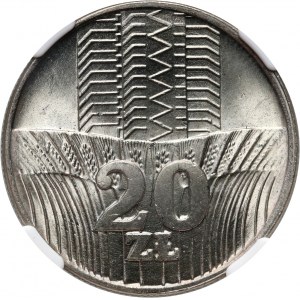 Volksrepublik Polen, 20 Gold 1976, zweithöchste Note in NGC