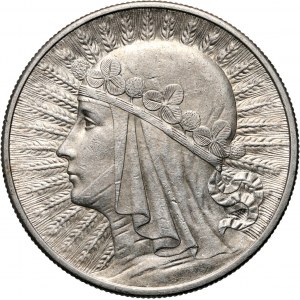 II RP, 10 zl. 1932 bez mincovní značky, hlava ženy