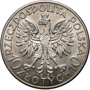 II RP, 10 Zloty 1932 ohne Münzzeichen, Kopf einer Frau