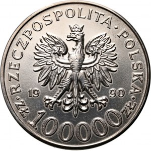 Third Republic, 100000 zloty 1990, Solidarity, Type A