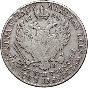 Królestwo Kongresowe, Mikołaj I, 5 złotych 1834 IP, Warszawa