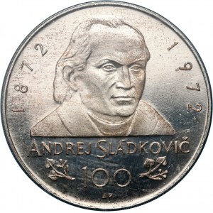 Czechosłowacja, 100 koron 1972, Andrej Sládkovič, stempel lustrzany (PROOF)