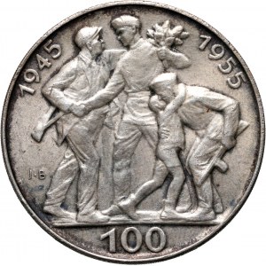 Tschechoslowakei, 100 Kronen 1955, 10. Jahrestag der Befreiung