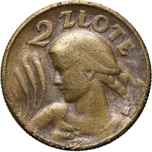 II RP, 2 złote 1925, Londyn, Żniwiarka, fałszerstwo z epoki