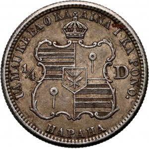 Spojené Štáty Americké, Hawaii, Kalākau, 1/4 dolára 1883, San Francisco