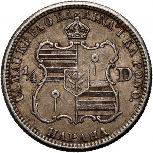 Stany Zjednoczone Ameryki, Hawaje, Kalākau, 1/4 dolara 1883, San Francisco
