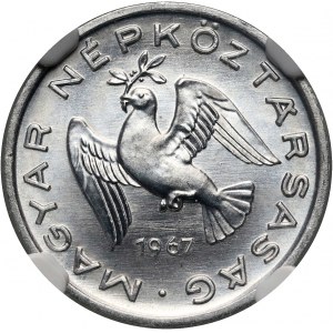 Węgry, 10 filler 1967 BP, Aluminium