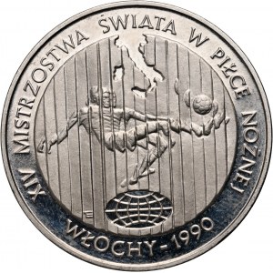 Volksrepublik Polen, NIKIEL (OHNE PRÄMIENNUMMER), 20000 Gold 1989, XIV. Fußballweltmeisterschaft - Italien 1990