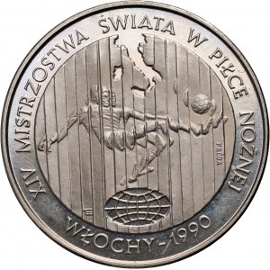 PRL, 20000 złotych 1989, XIV Mistrzostwa Świata w Piłce Nożnej - Włochy 1990, PRÓBA, Nikiel