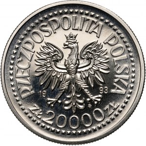 III RP, 20000 złotych 1993, Kazimierz IV Jagiellończyk, PRÓBA, Nikiel