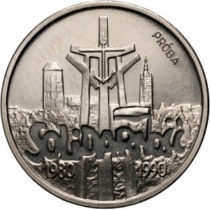 III RP, 50000 złotych 1990, Solidarność, PRÓBA, Nikiel