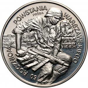 III RP, 100000 zl 1994, 50. Jahrestag des Warschauer Aufstands, MUSTER, Nickel