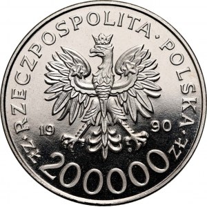 Third Republic, 200,000 zlotys 1990, Gen. Stefan Rowiecki - Grot, SAMPLE, Nickel