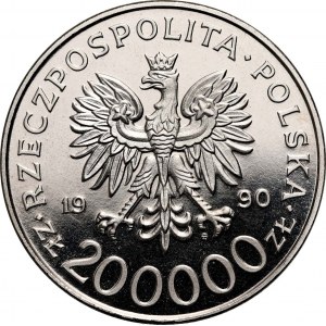 III RP, 200000 zlotých 1990, generál Stefan Rowiecki - Grot, SAMPLE, Nikl