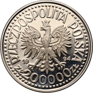 III RP, 200000 zlatých 1994, Žigmund I. Starý, SAMPLE, Nikel