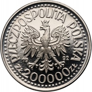 III RP, 200000 zl 1992, Polish Soldier on the fronts of World War II - Convoys 1939-1945, SAMPLE, Nickel