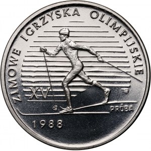 People's Republic of Poland, 1000 gold 1987, XV Olympic Winter Games 1988, SAMPLE, Nickel.