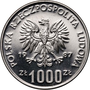 People's Republic of Poland, 1000 zloty 1987, Wroclaw, PRÓBA, Nickel