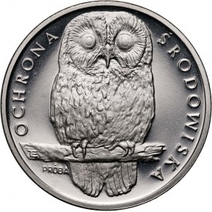 Volksrepublik Polen, 1000 Zloty 1986, Umweltschutz - Sowa, PRÓBA, Nickel