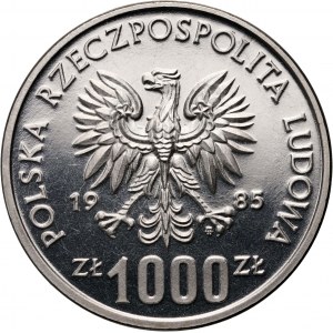 Poľská ľudová republika, 1000 zlotých 1985, Przemysław II, PRÓBA, Nikel