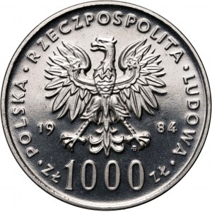 PRL, 1000 Zloty 1984, Wincenty Witos, PRÓBA, Nickel