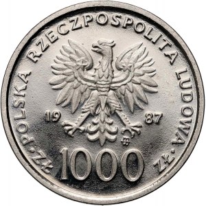 People's Republic of Poland, 1000 gold 1987, John Paul II, SAMPLE, Nickel