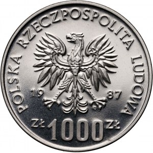 Polská lidová republika, 1000 zlatých 1987, Hry XXIV. olympiády 1988, SAMPLE, Nickel