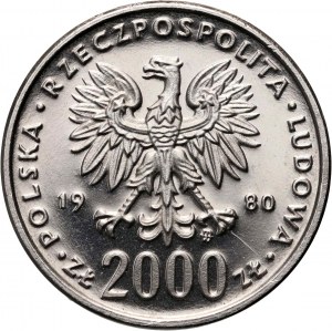 People's Republic of Poland, 2000 gold 1980, Boleslaw I the Brave, SAMPLE, nickel
