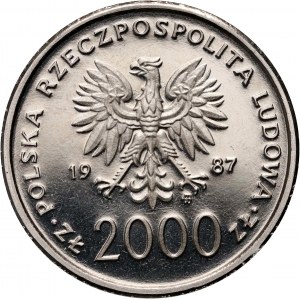 Volksrepublik Polen, 2000 Gold 1987, Johannes Paul II, SAMPLE, Nickel