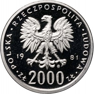 Volksrepublik Polen, 2000 Gold 1981, Vladislav I Herman, SAMPLE, Nickel