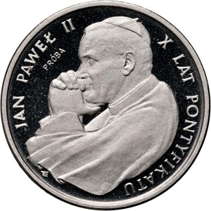 PRL, 2000 złotych 1988, Jan Paweł II - X Lat Pontyfikatu, PRÓBA, Nikiel