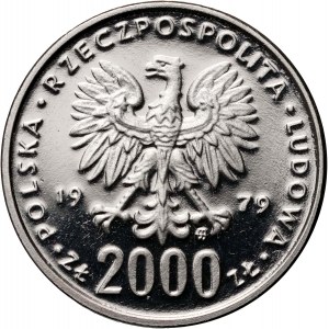 Volksrepublik Polen, 2000 gold 1979, Maria Skłodowska Curie, SAMPLE, Nickel