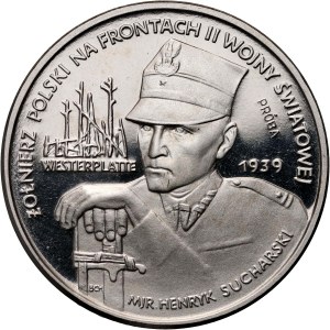 Poľská ľudová republika, 5000 zlotých 1989, Poľský vojak na fronte druhej svetovej vojny - Westerplatte, SAMPLE, Nikel