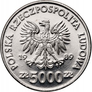 People's Republic of Poland, 5,000 gold 1989, Ladislaus II Jagiello, SAMPLE, Nickel