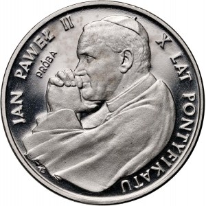 PRL, 5000 złotych 1988, Jan Paweł II - X Lat Pontyfikatu, PRÓBA, Nikiel