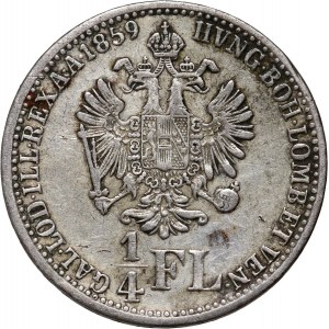 Rakousko, František Josef I., 1/4 florin 1859 V, Benátky