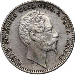 Sweden, Oscar I, 50 Ore 1857 ST