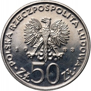 Volksrepublik Polen, 50 Zloty 1983, Ignacy Łukasiewicz, PRÓBA, Nickel