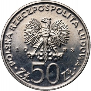 PRL, 50 złotych 1983, Ignacy Łukasiewicz, PRÓBA, Nikiel