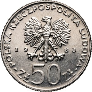 PRL, 50 złotych 1980, Kazimierz I Odnowiciel, PRÓBA, Nikiel