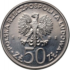 Volksrepublik Polen, 50 Zloty 1981, Welternährungstag, PRÓBA, Nickel