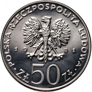 PRL, 50 Zloty 1981, Władysław I. Herman, PRÓBA, Nickel