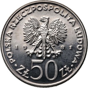 PRL, 50 złotych 1981, Bolesław II Śmiały, PRÓBA, Nikiel