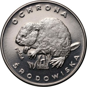 People's Republic of Poland, 100 gold 1978, Beaver on grass, SAMPLE, Nickel