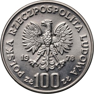 Poľská ľudová republika, 100 zlotých 1978, Bobor na tráve, PRÓBA, Nikel