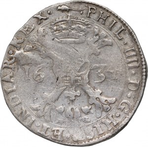 Niderlandy Hiszpańskie, Filip IV, patagon 1634, Arras, rzadki