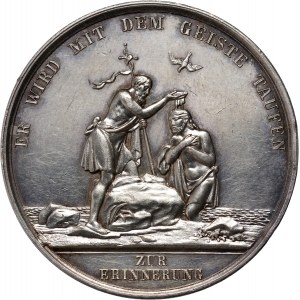 Německo, 19. století, stříbrná medaile bez data, K památce křtu