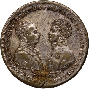 Rakousko/Rusko, František I., Alexandr I., žeton z roku 1813, bitva u Lipska