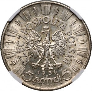 II RP, 5 Zloty 1936, Warschau, Józef Piłsudski